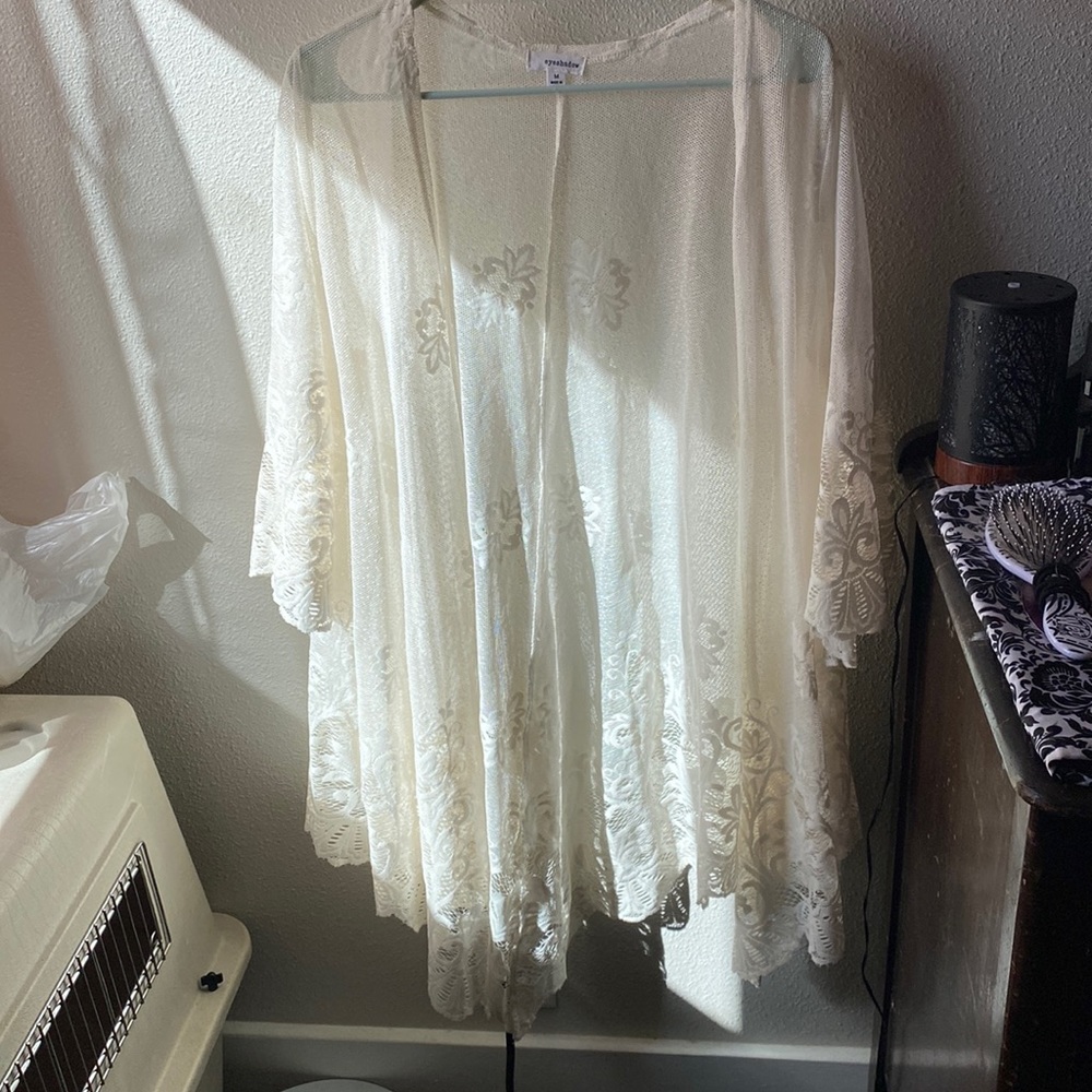 White crochet duster